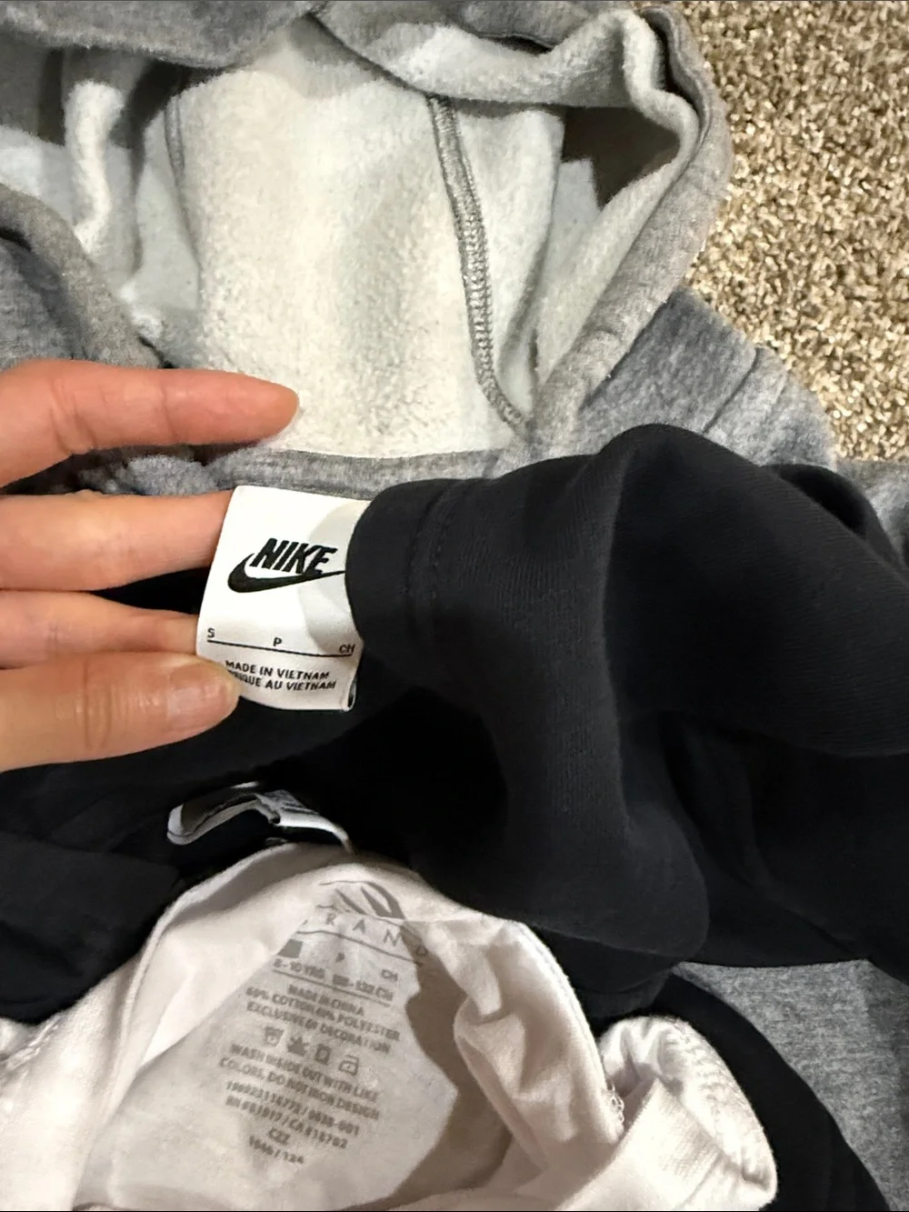 Nike Kids Black, Gray & White Activewear Set with Logo Tee